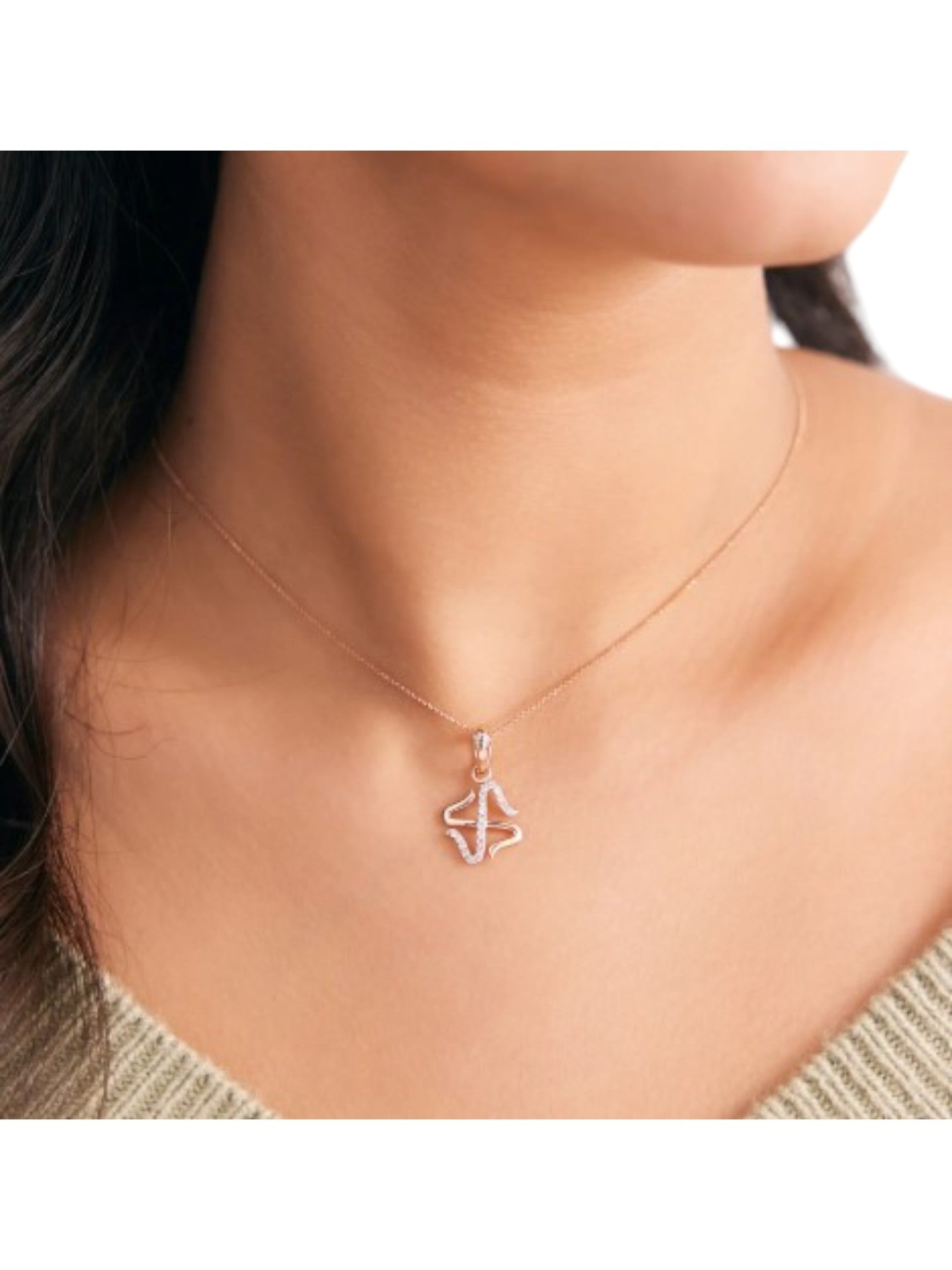 Trendy 925 Sterling Silver CZ Stone Gold Plated Pendant With Chain For Women By Kesardeep